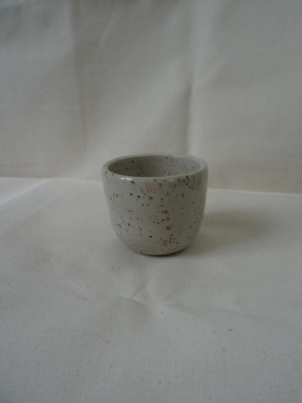 Koffie kopje wit gespikkeld zonder oor