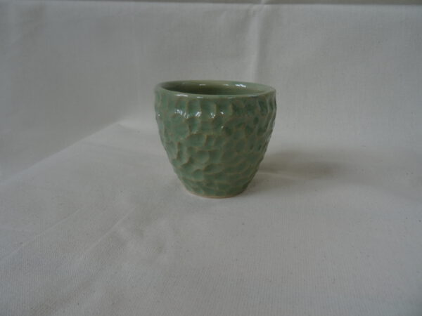 koffie kop groen gecarved