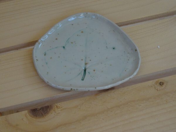 Botanisch schaaltje met echte bladafdruk